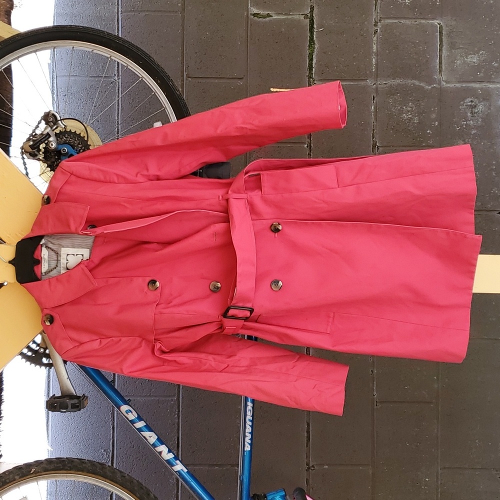 Hot pink jacket liz claiborne trech coat